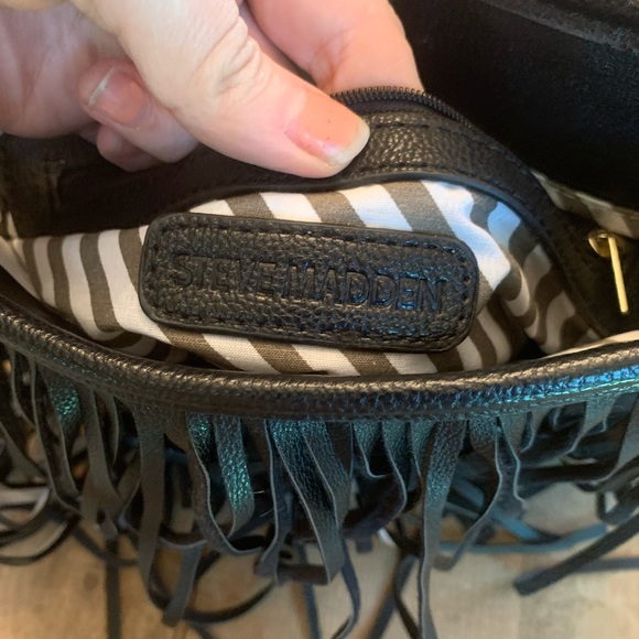 💥Steve Madden leather fringe strap bag NEW - Picture 2 of 7